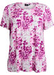 T-shirt med blommigt tryck, Rosa, Packshot image number 0