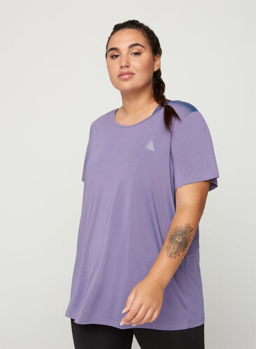 Enfärgad tränings-t-shirt, Purple As Sample, Model image number 0
