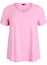 Enfärgad bas-t-shirt i bomull, Rosa
