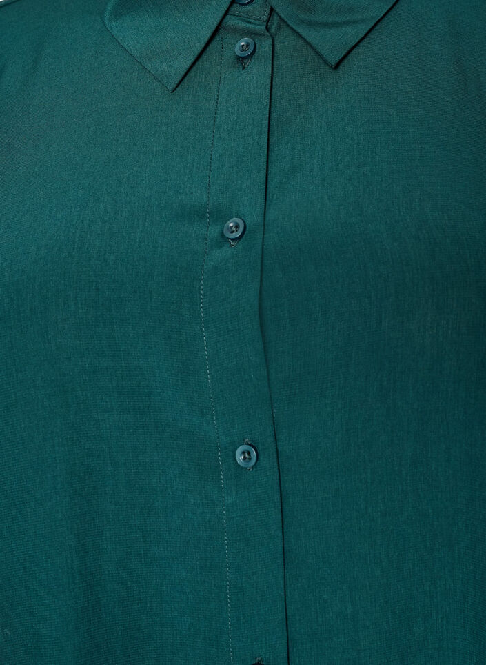 Kort skjortkl&auml;nning med volang, Gr&ouml;n, Packshot image number 2