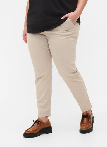 Chinos i bomull, Oxford Tan, Model image number 2