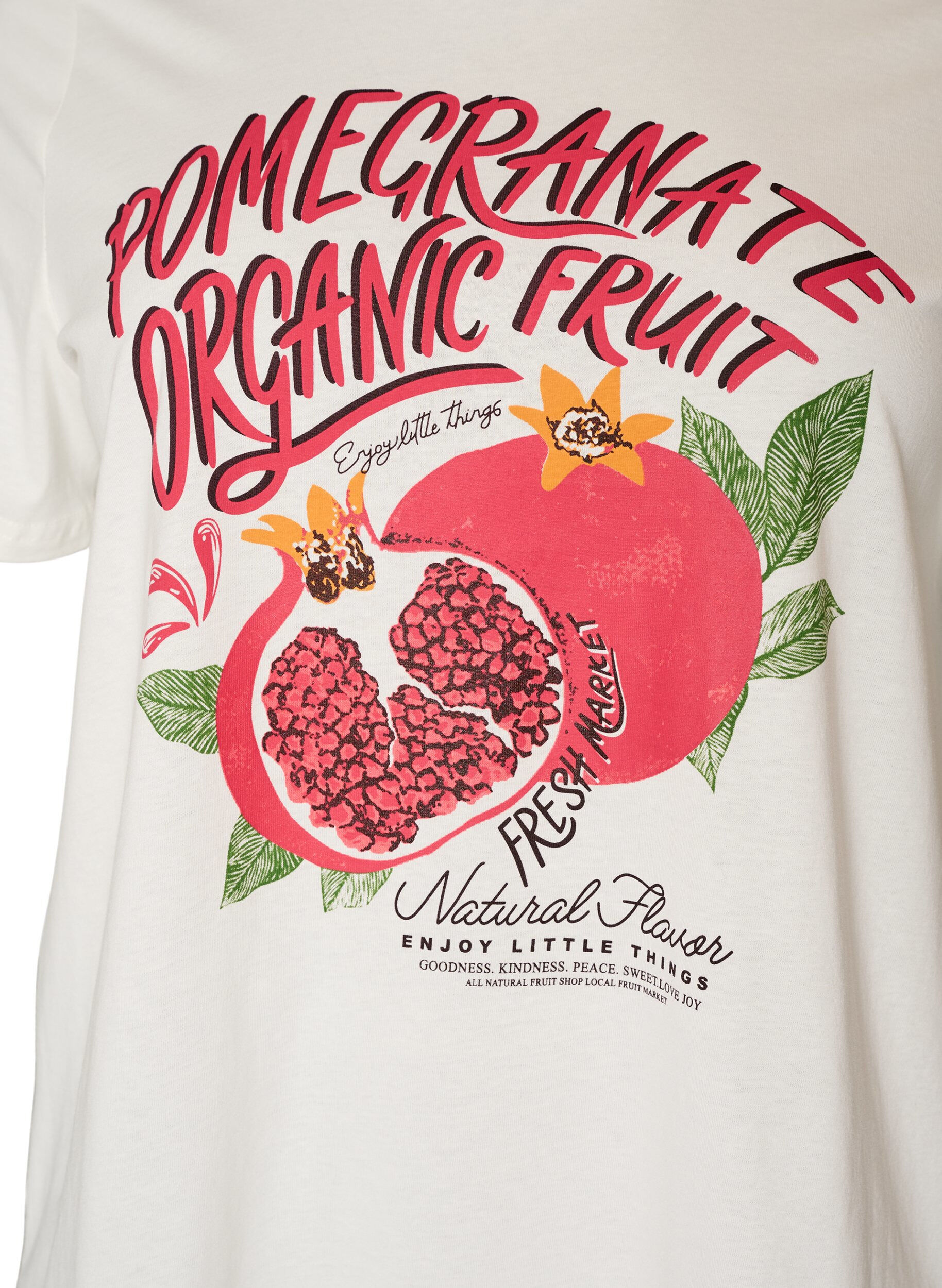 ZizziT-shirt i bomull med tryck, Vit, Packshot image number 2