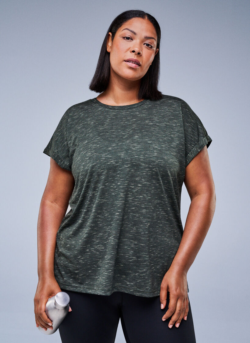 L&ouml;s tr&auml;ningst-shirt med korta &auml;rmar, Gr&ouml;n, Image image number 0