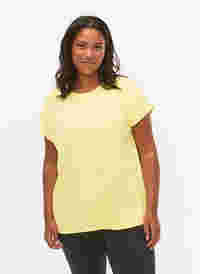 Kortärmad t-shirt för träning, Lemon Meringue, Model