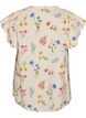 Blus i viskos och linne med volang&auml;rmar, Beige, Packshot image number 1