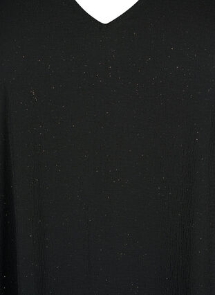 FLASH – Långärmad klänning med glitter, Black w. Silver , Packshot image number 2