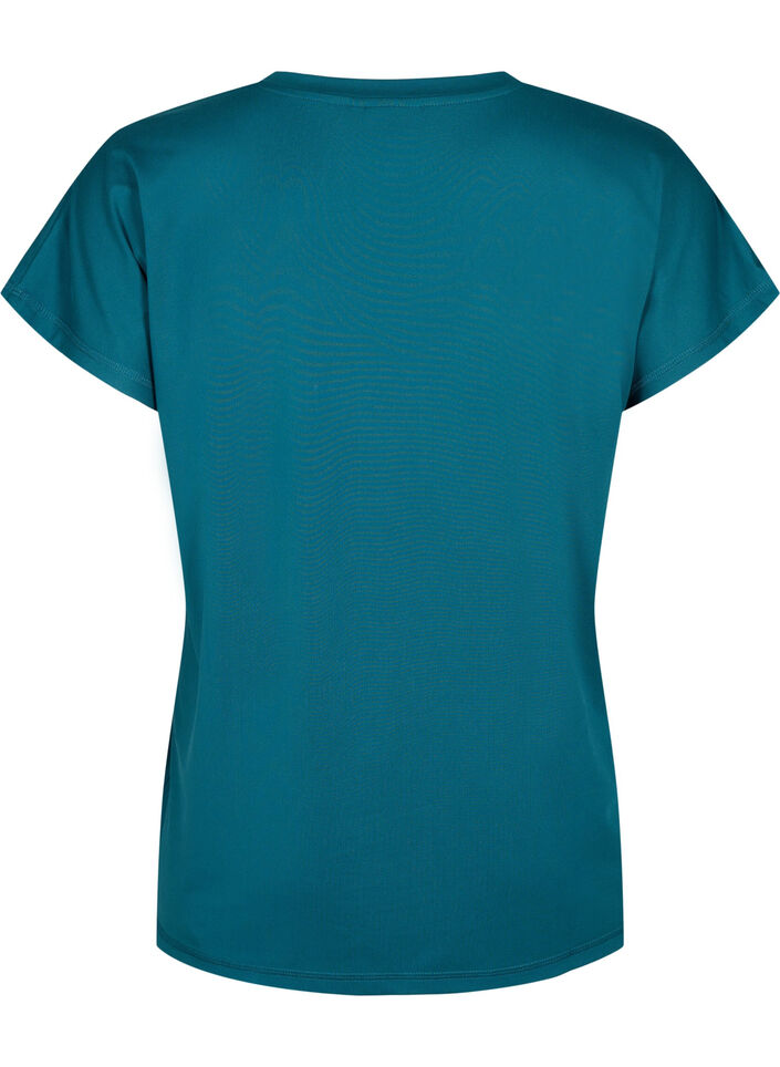 Tr&auml;nings-t-shirt med v-ringning och l&ouml;s passform, Gr&ouml;n, Packshot image number 1