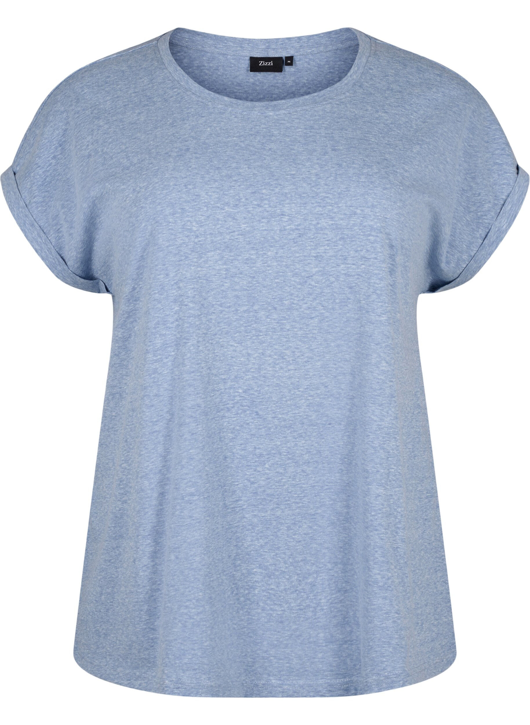 ZizziMelerad t-shirt med korta &auml;rmar, Bl&aring;, Packshot image number 0