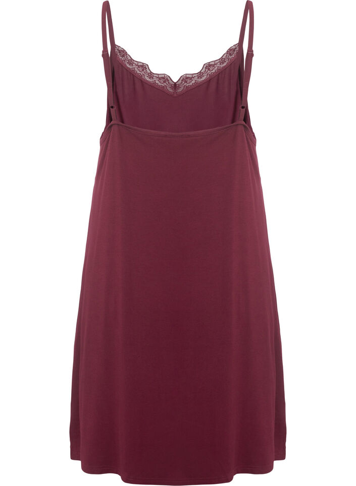 Nattlinne i viskos med spetskant, R&ouml;d, Packshot image number 1