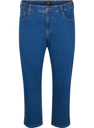 Croppade Vera-jeans med raka ben, Bl&aring;