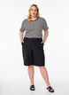Randig t-shirt med ribbad struktur, Svart, Model image number 1