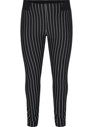 Randiga leggings med resår i midjan, Dark Grey Stripe
