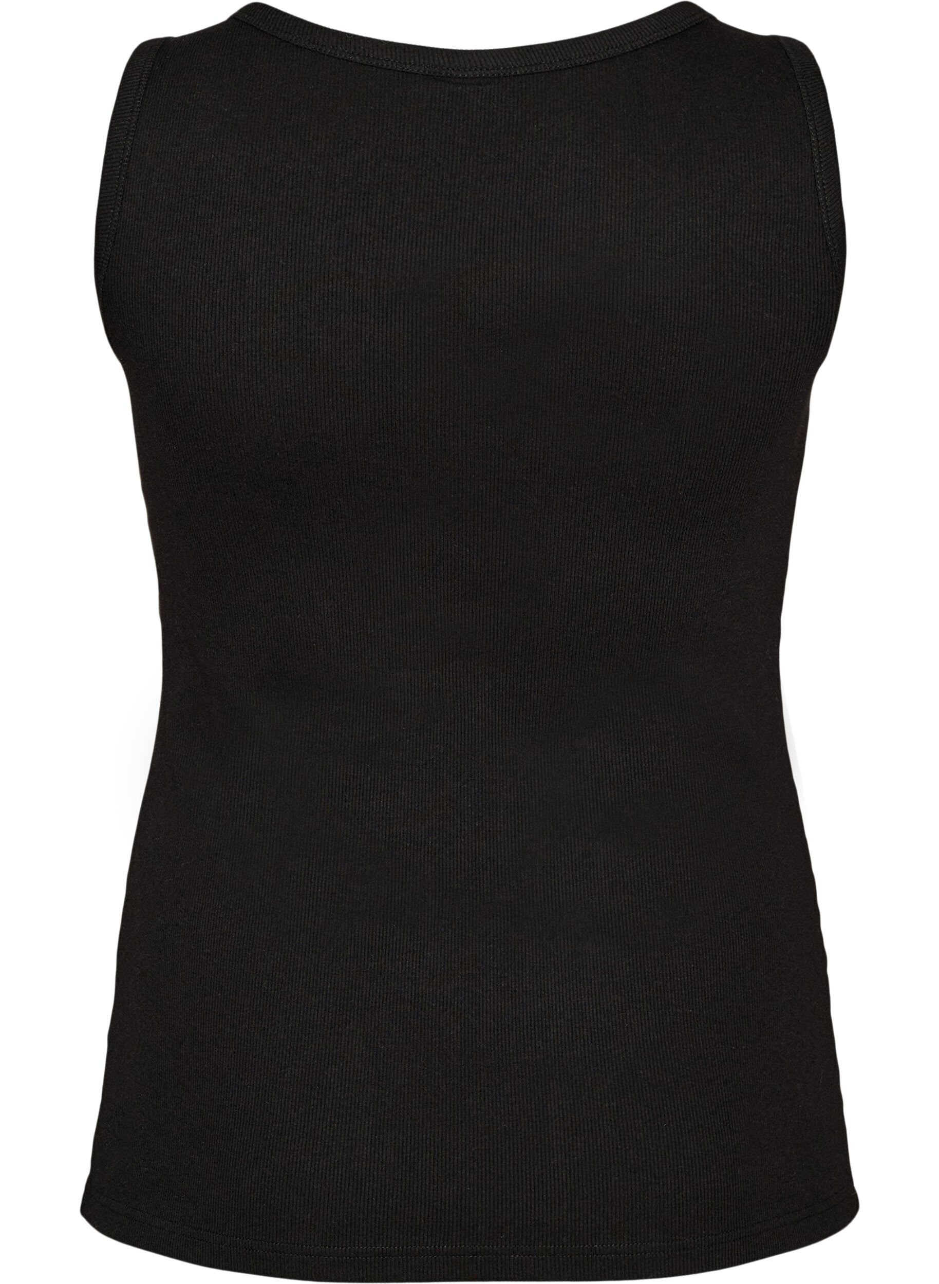 ZizziT&aring;tsittande topp med motiv, Svart, Packshot image number 1