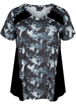 T-shirt till träning med mönster, Shadow Print, Packshot image number 0