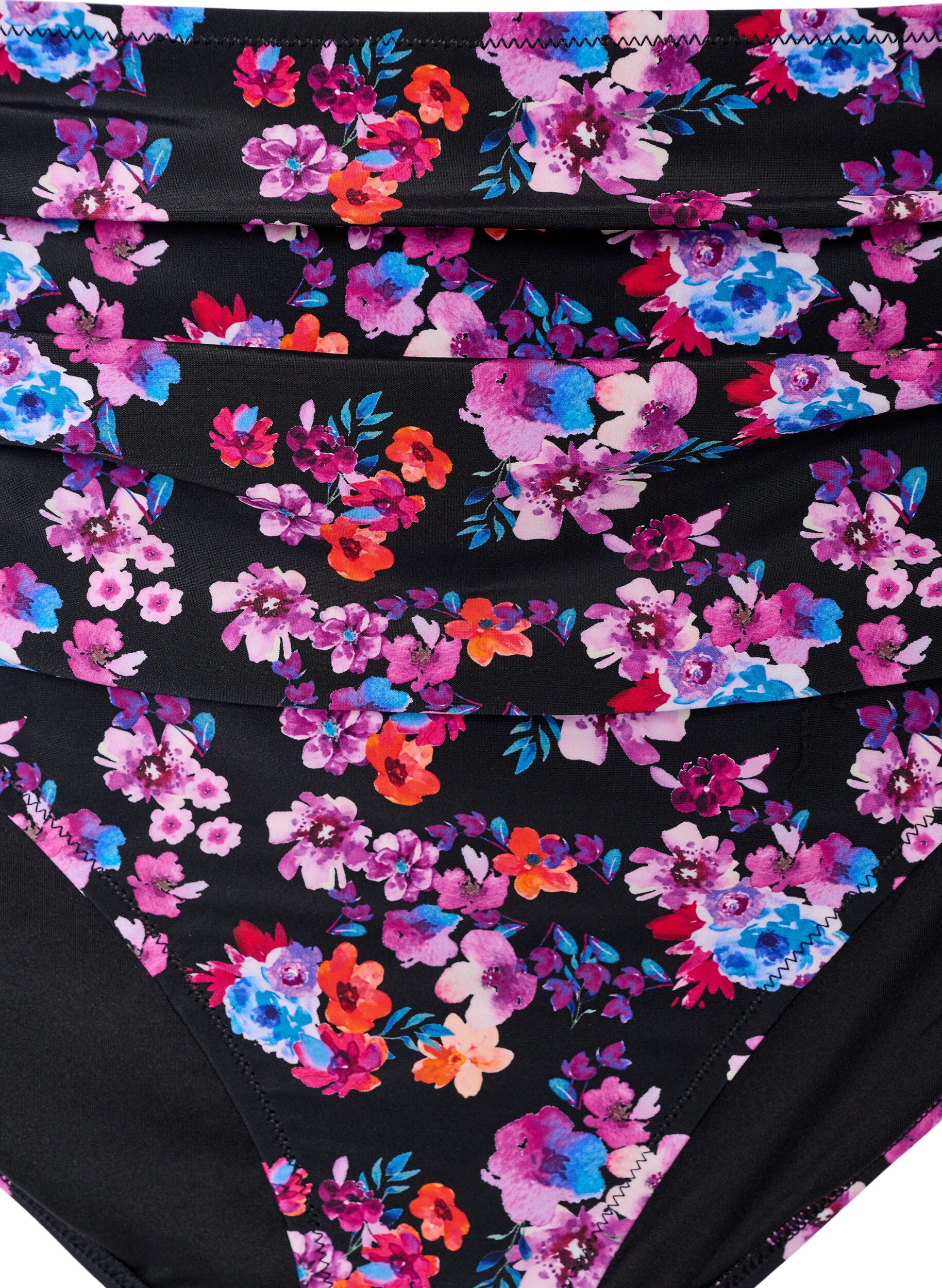 ZizziBikinitrosa med h&ouml;g midja och m&ouml;nster, Lila, Packshot image number 2