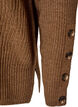Stickad blus med ribbstruktur och knappdetaljer, Brun, Packshot image number 3