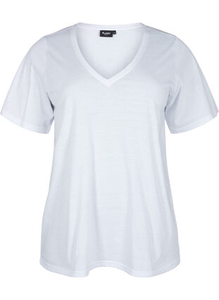 FLASH - 2-pack v-ringade t-shirtar, White/Black, Packshot image number 2