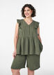 L&ouml;sa shorts i bomullsmuslin med h&ouml;g midja, Gr&ouml;n, Model image number 0