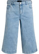 Kritstrecksrandiga culottejeans med vida ben, Bl&aring;, Packshot image number 0