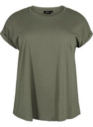 Kort&auml;rmad t-shirt i bomullsmix, Gr&ouml;n