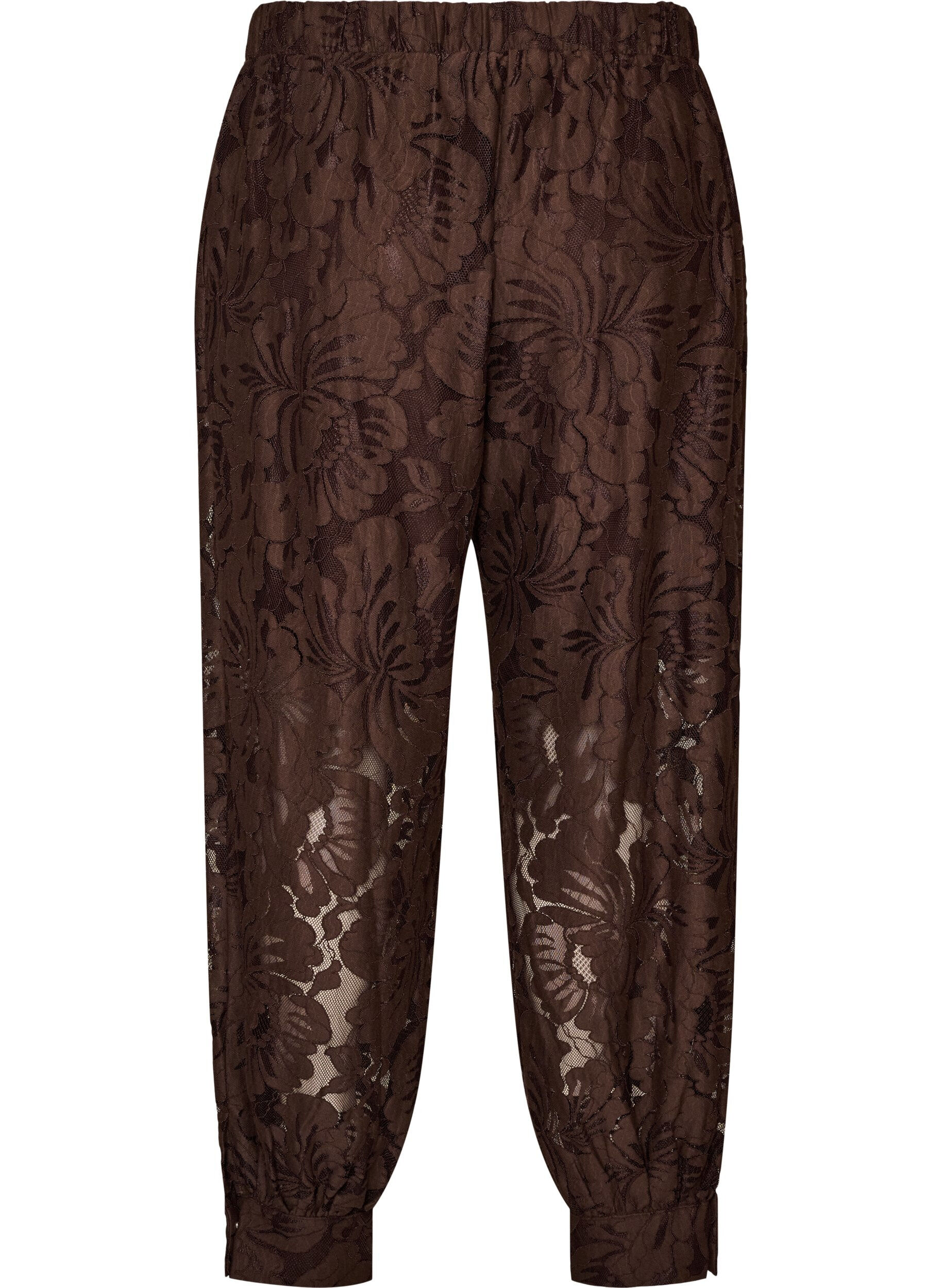 ZizziBallongbyxor i spets med innershorts, Brun, Packshot image number 1