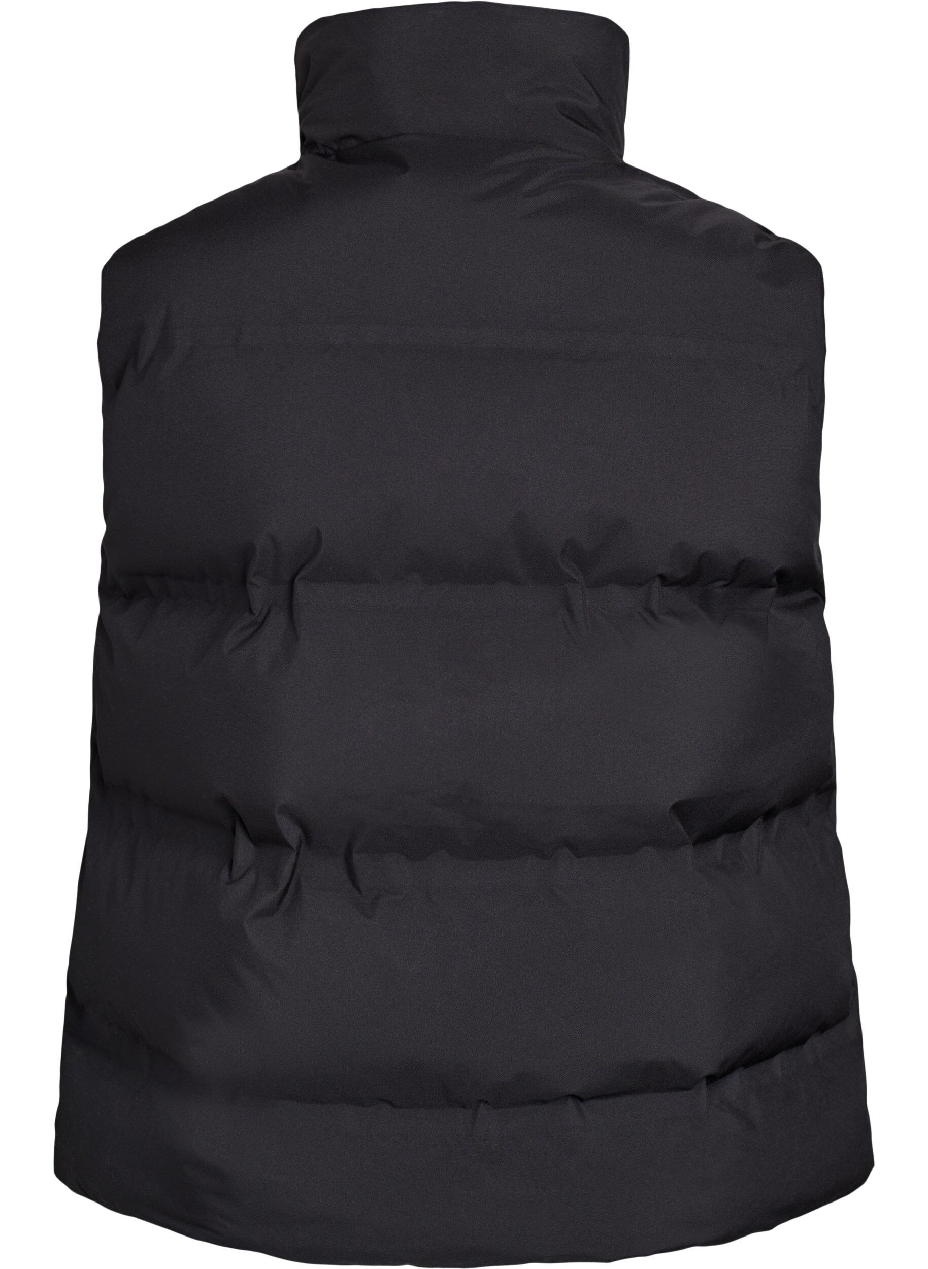 ZizziKort pufferjacka med h&ouml;g krage, Svart, Packshot image number 1