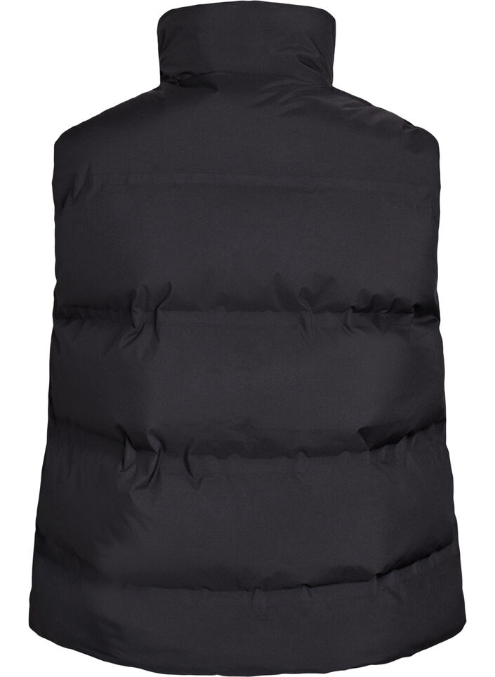 Kort pufferjacka med h&ouml;g krage, Svart, Packshot image number 1