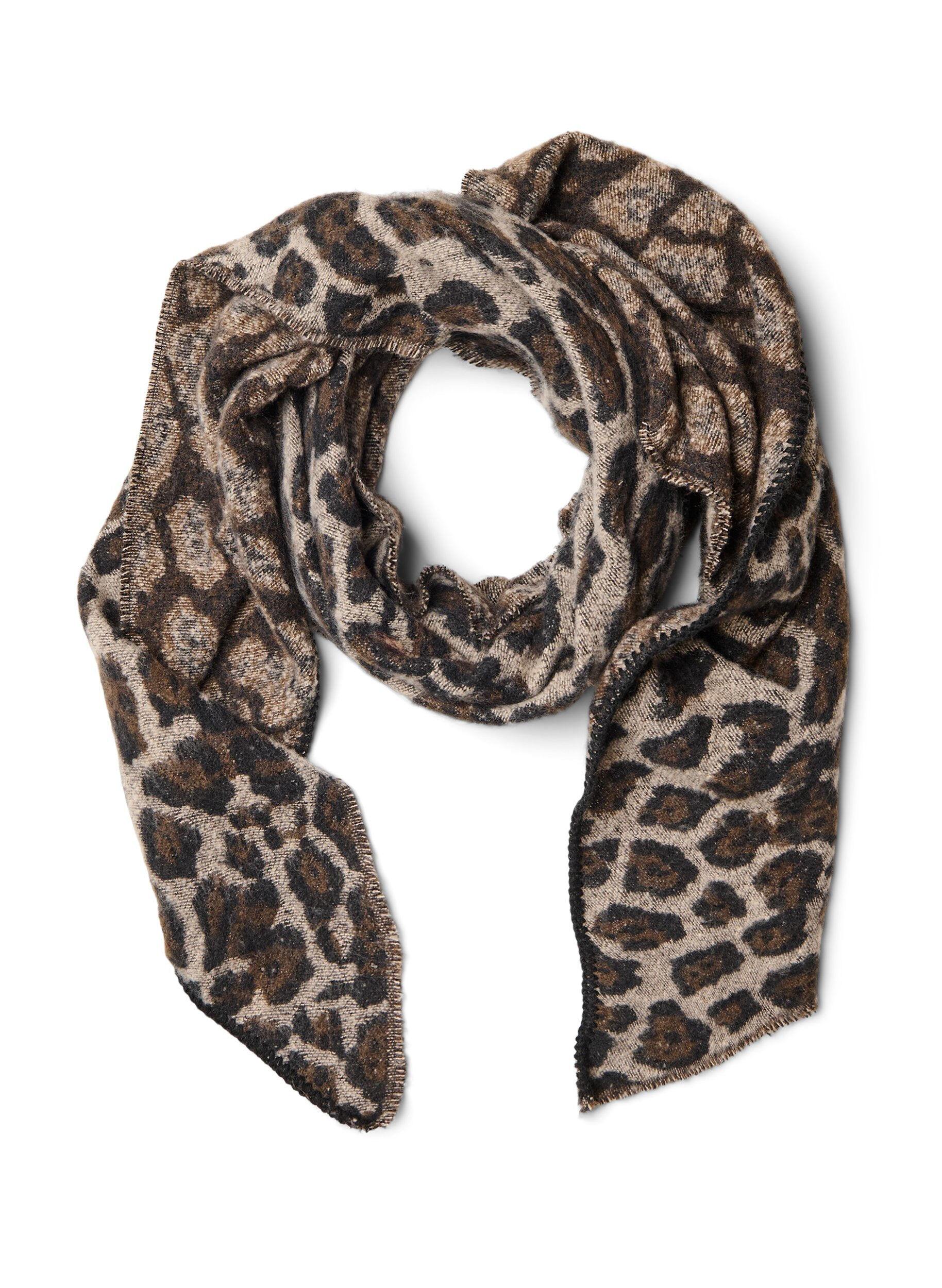 Mjuk halsduk med m&ouml;nster och varma f&auml;rger