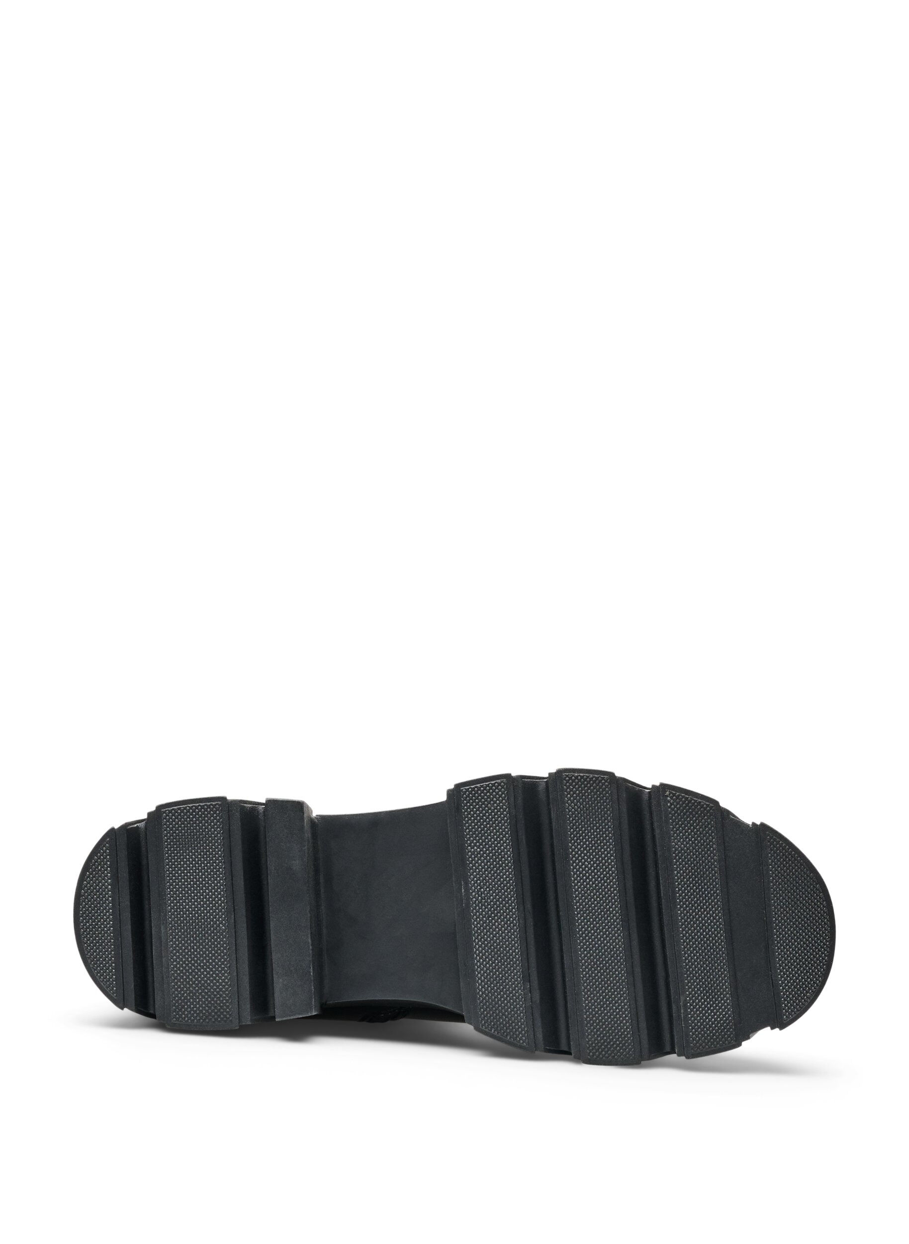 ZizziChelseaboots med chunky sula och ribbade paneler, Svart, Packshot image number 5