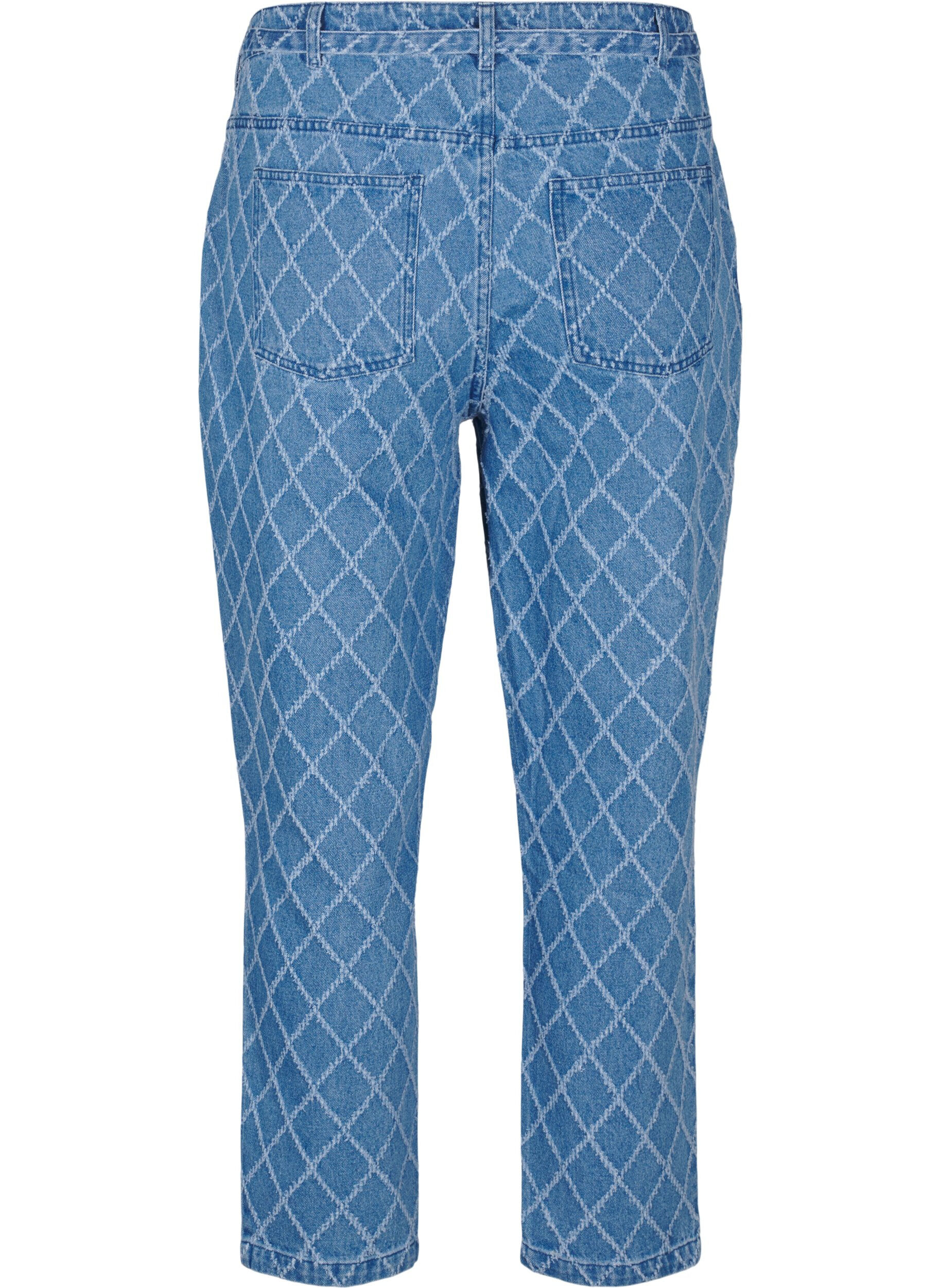 Zizzi Croppad Mille jeans med destroy-m&ouml;nster, Blue Denim, Packshot image number 1