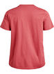 Enkel t-shirt i bomull med rund halsringning, R&ouml;d, Packshot image number 1