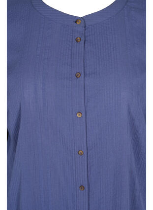 Skjortklänning i bomull med 3/4-ärmar, Nightshadow Blue, Packshot image number 2