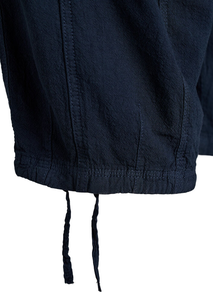 Capribyxor i bomull, Bl&aring;, Packshot image number 3