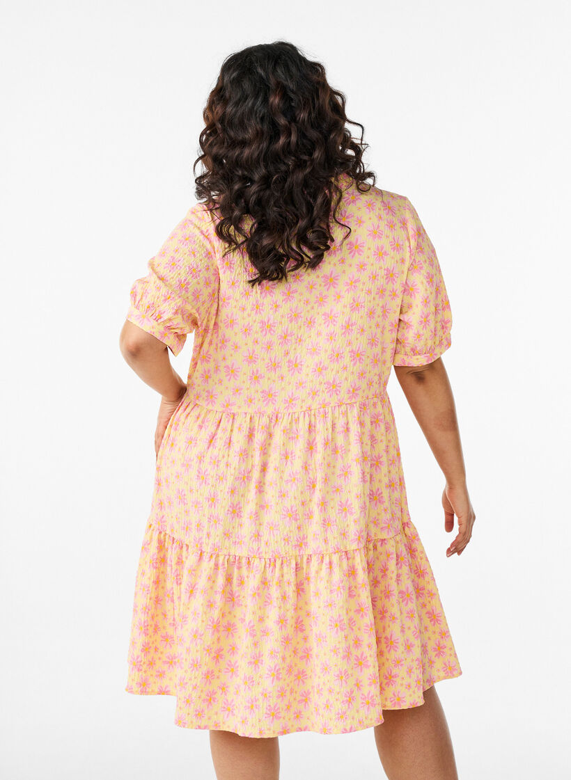 Kort a-linjeformad kl&auml;nning, Gul, Model image number 2