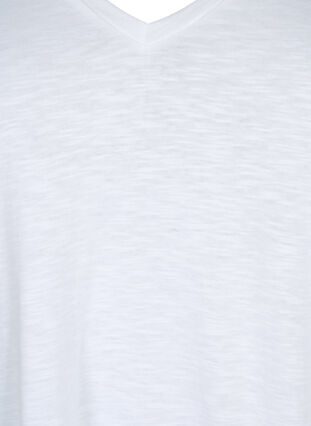 Kortärmad enkel t-shirt med v-ringning, Bright White, Packshot image number 2