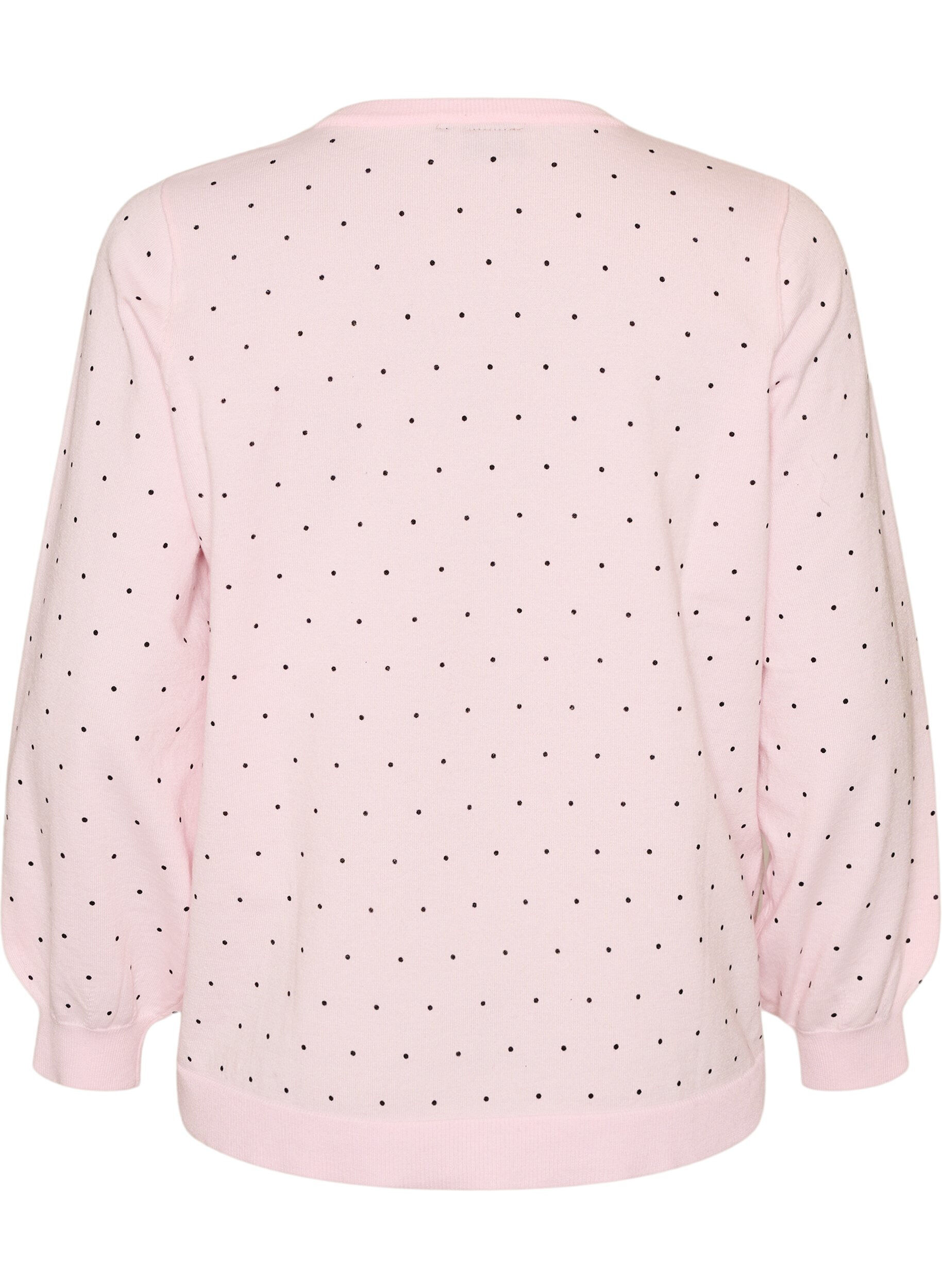 ZizziStickad blus med sm&aring; prickar, Rosa, Packshot image number 1