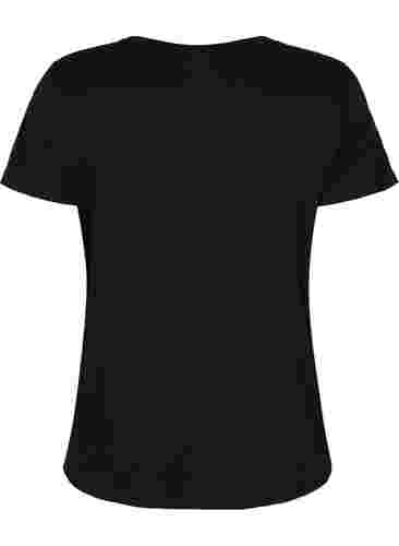  T-shirt till träning med print, Black gold foil logo, Packshot image number 1
