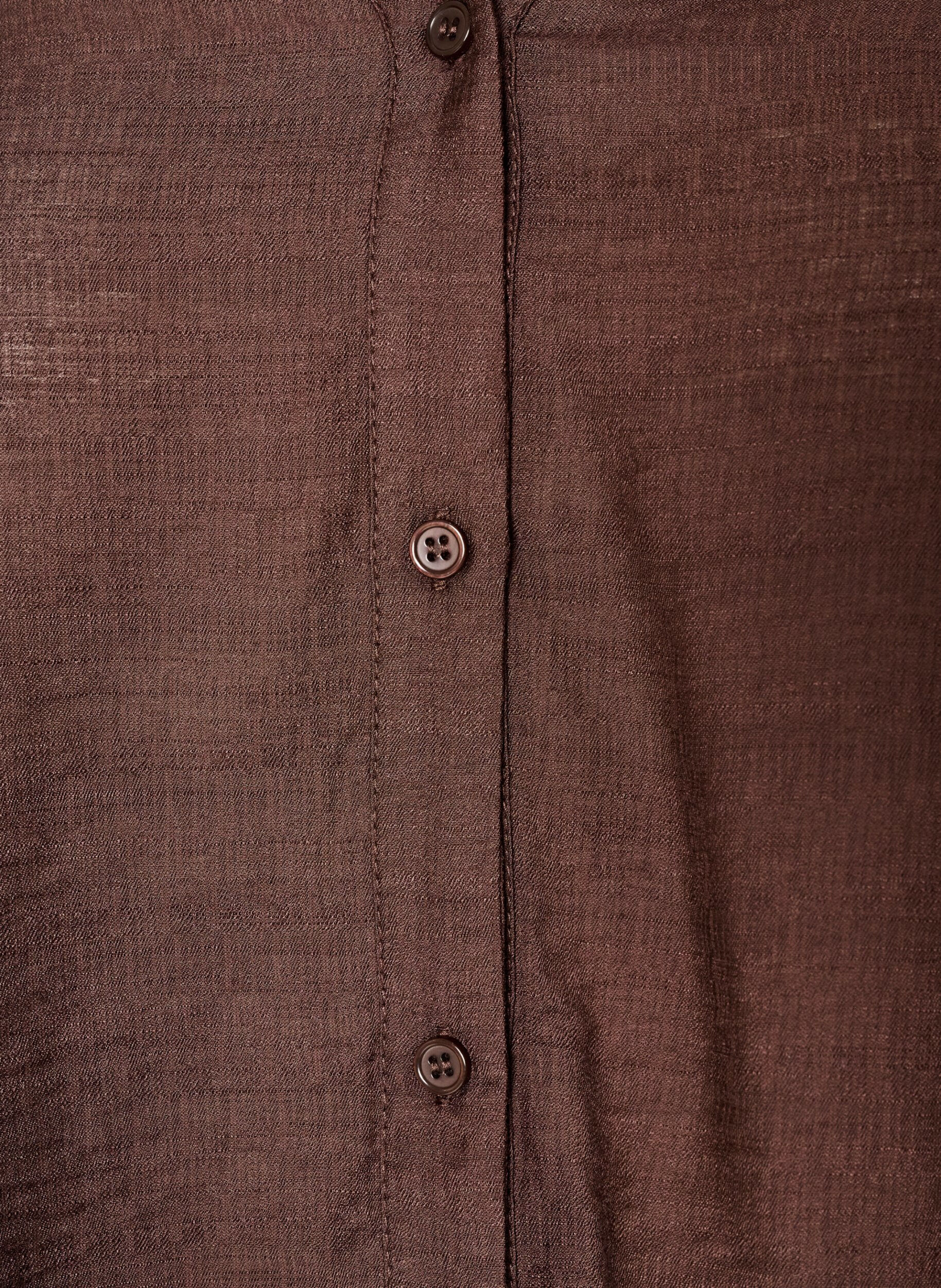ZizziSkjorta i viskos med broderade &auml;rmar, Brun, Packshot image number 2