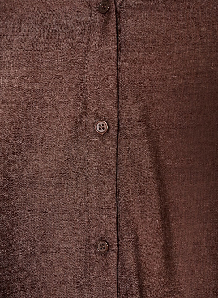 Skjorta i viskos med broderade &auml;rmar, Brun, Packshot image number 2