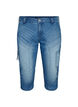 Caprijeans med smal passform och fickor, Bl&aring;, Packshot image number 0