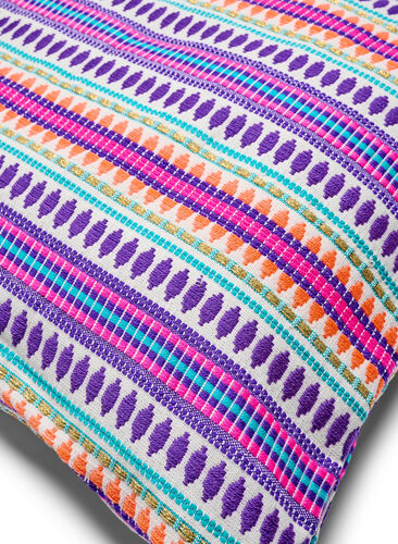 Kuddfodral med färgglatt mönster, Purple Comb, Packshot image number 1