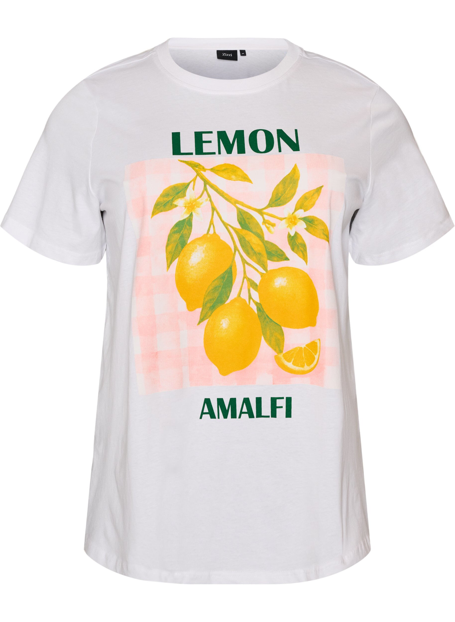 ZizziT-shirt i bomull med tryck, Vit, Packshot image number 0