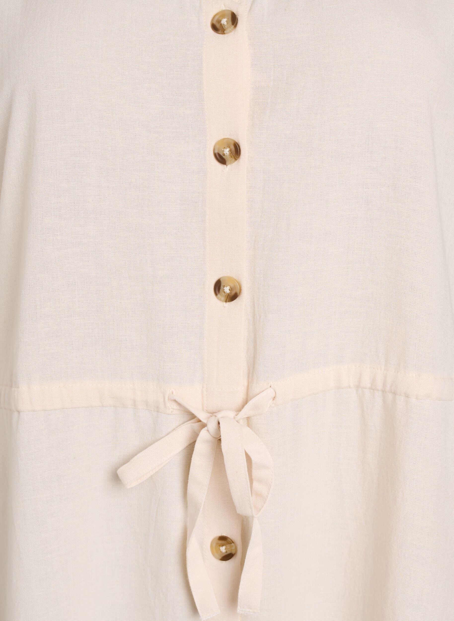 Zizzi Maxikl&auml;nning med knappar och knytsk&auml;rp, Vanilla, Packshot image number 2