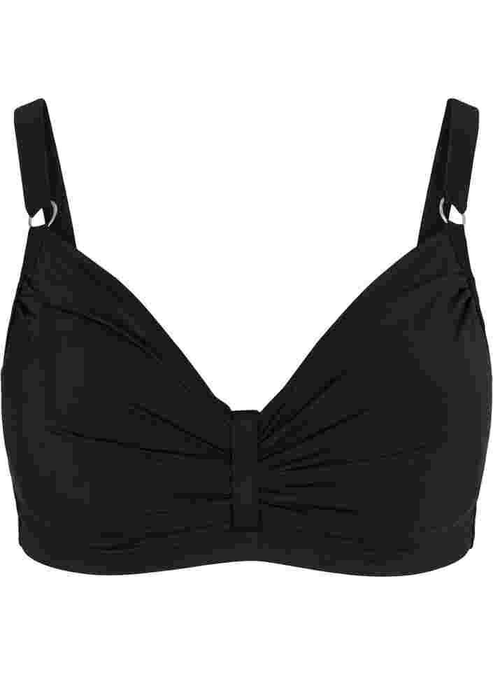 Bikiniöverdel med draperingar, Black, Packshot image number 0