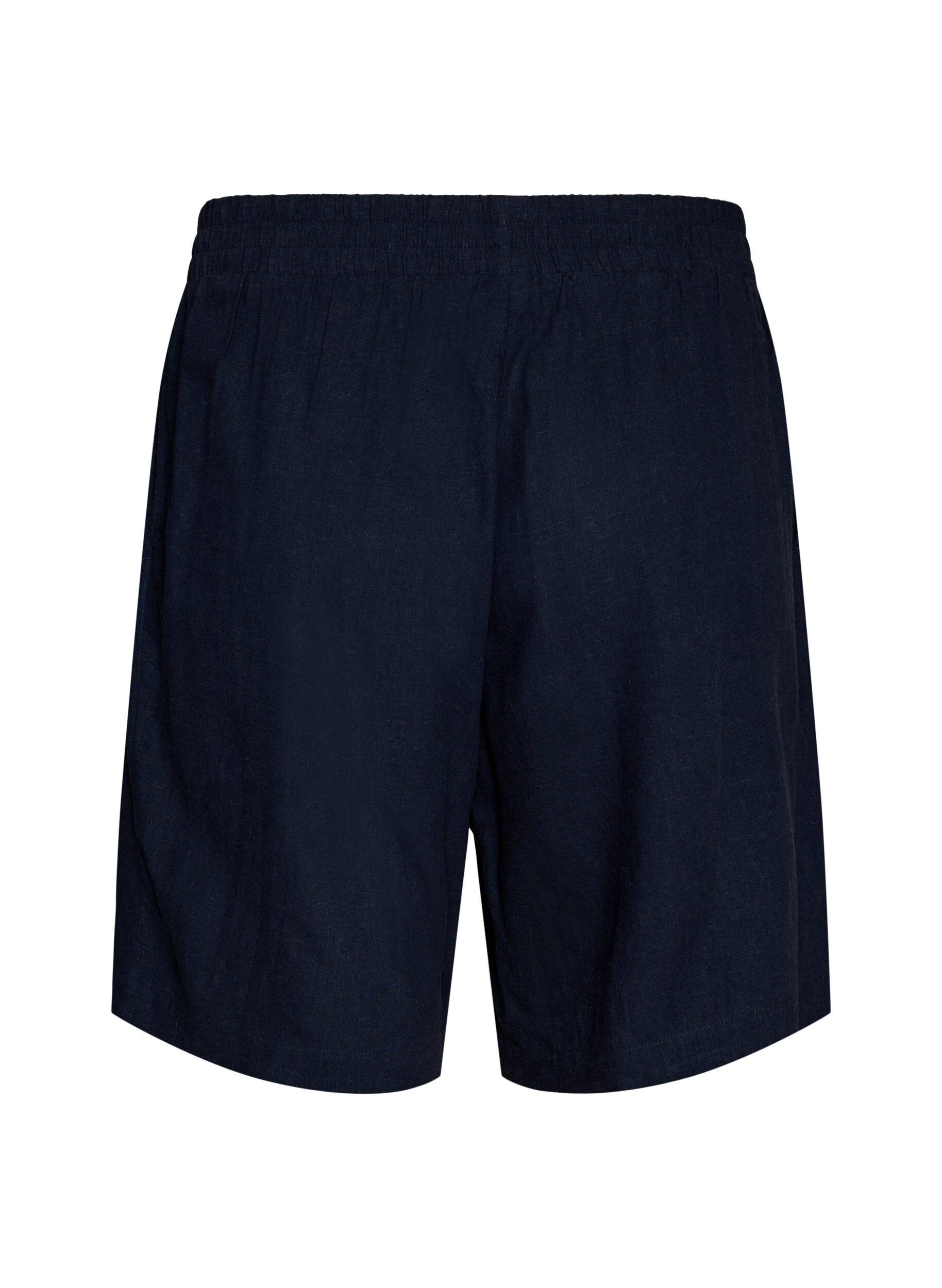 Zizzi Shorts i linne och viskos med h&ouml;g midja, Bl&aring;, Packshot image number 1