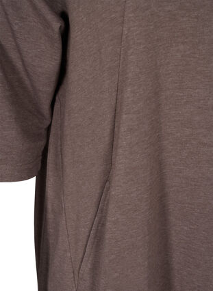Kampanjvara – Sweatshirtklänning i bomull med fickor och 3/4-ärmar, Iron Melange, Packshot image number 3