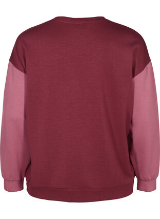 Blockfärgad sweatshirt, Red Mahogany/Rose B, Packshot image number 1