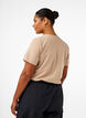 Enkel t-shirt i bomull med rund halsringning, Beige, Model image number 2