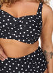 Vadderad bikinitopp med tryck, Svart, Model image number 2