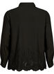 Viskosskjorta med Broderie anglaise, Black, Packshot image number 1